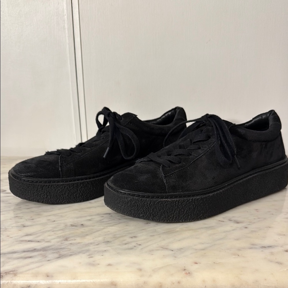 Vince Black Suede Platform Sneakers